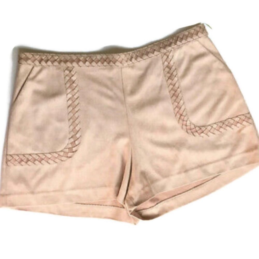 Gianni Bini Faux Suede Braid Shorts Sz L